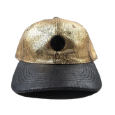 Capital Gains Men's Streetwear Crackled 2 Tone Metallic Gold & Black Adjustable Strap Back Cap